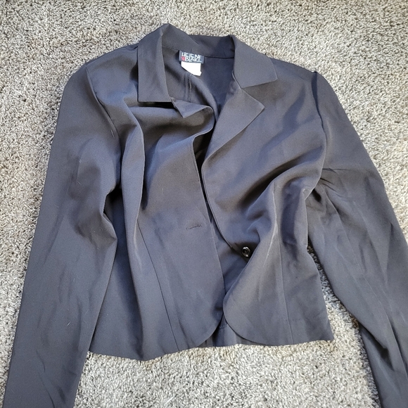 Women’s Black Helene Blake Button Blazer Jacket Shouler Pads - Size 9/10 - Picture 5 of 9